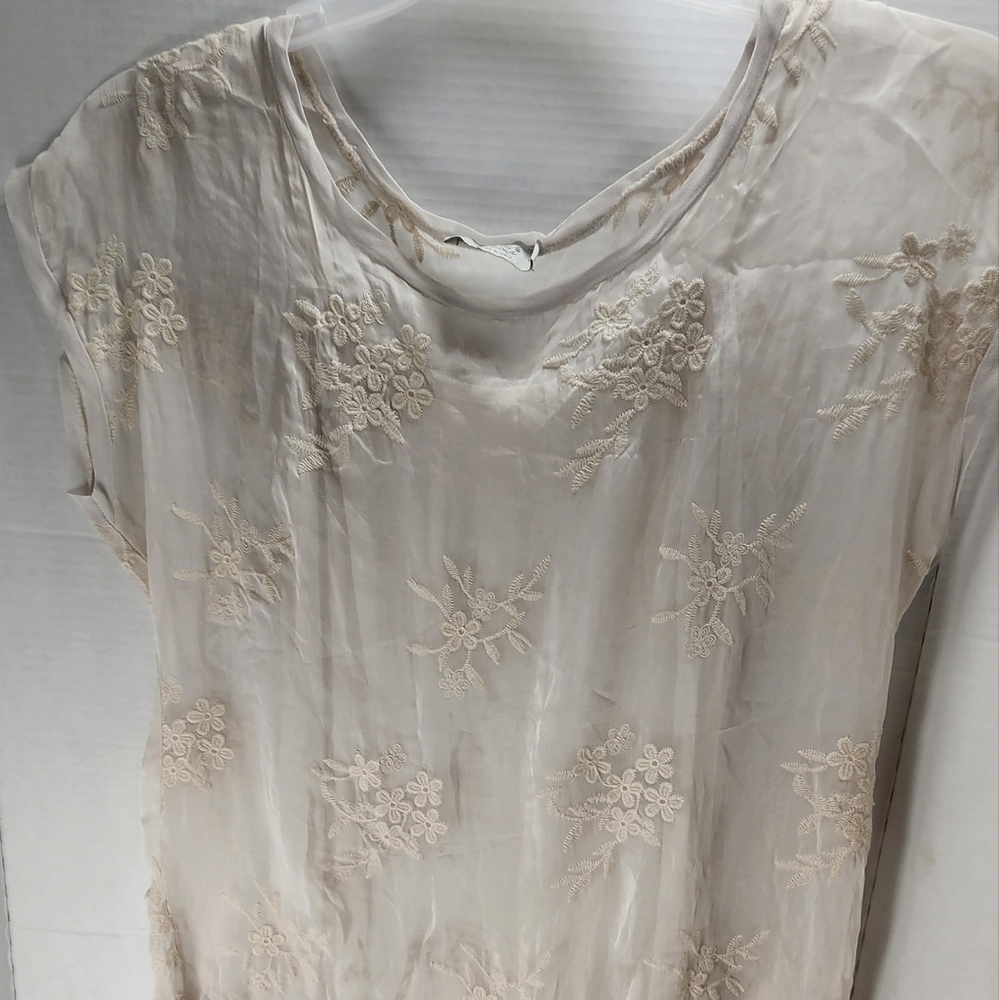 Angela Moda silk embroidered blouse